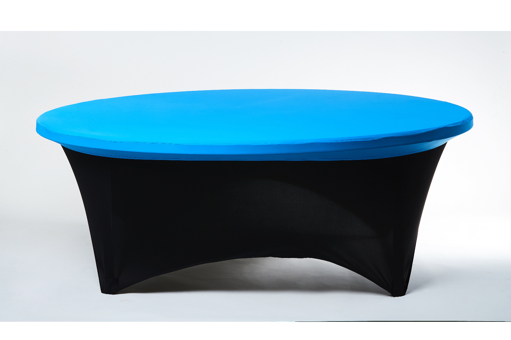 Fekete spandex körasztal huzat+dell kék kupak